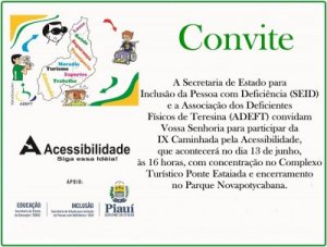 IX Caminhada pela Acessibilidade acontece no dia 13 de junho