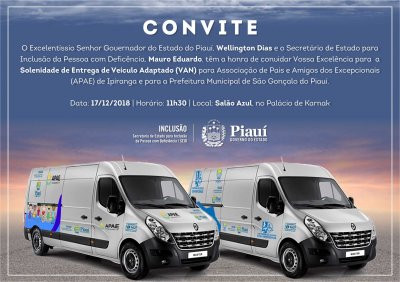 Governador  entrega  Vans adaptadas para APAE de Ipiranga e  prefeitura de São Gonçalo  nesta segun