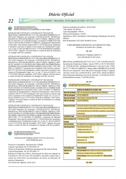 Publicação de contrato