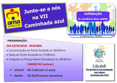 AMA promove caminhada no Dia do Austismo